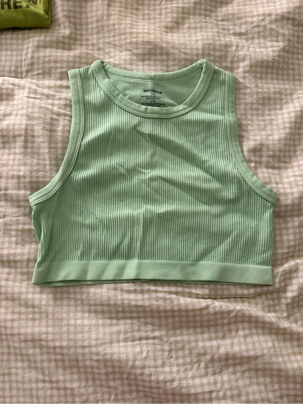 Ambiance Mint Ribbed Cropped Tank
